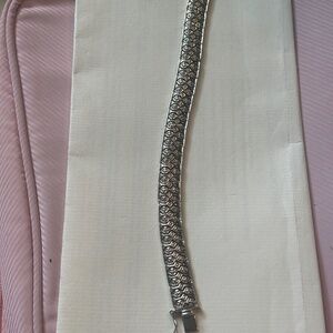 Vintage sterling silver diamond bracelet
